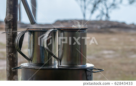 Thai style coffee boiler at the traditional coffee shop on the top of mountain in Thailand 62843433