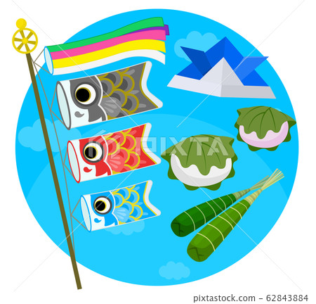Carp streamer children's day set illustration 62843884