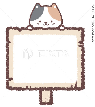 木牌框架印花布貓 62844352