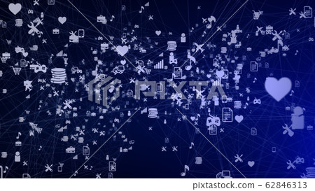 Many social network signs in blue background 62846313