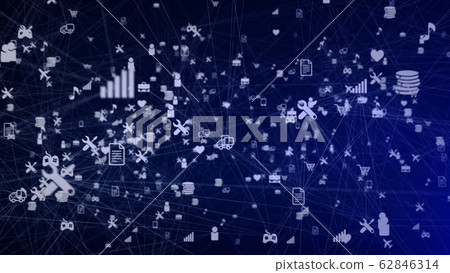 Bright social cobweb symbols in blue background 62846314