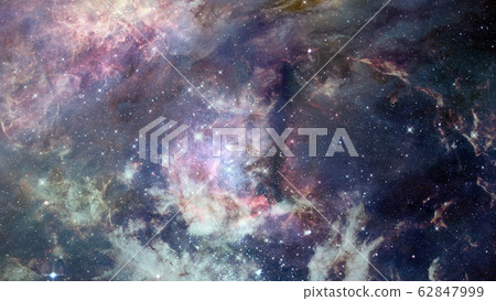 Nebula and glowing stars in deep space. Elements 62847999