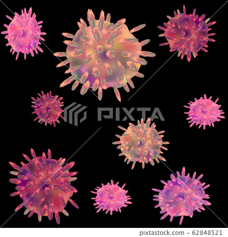Seamless pattern a symbol of a virus black background. Seamless pattern a symbol of a virus black background. 62848521