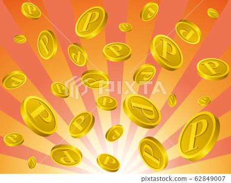 Coins falling from above (orange) 62849007