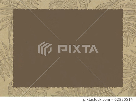 Hibiscus and plant frame drawn on kraft paper 62850514