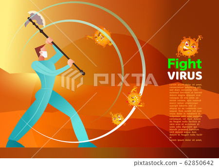 Vector illustration fight covid-19 corona virus. Vector illustration fight covid-19 corona virus. 62850642