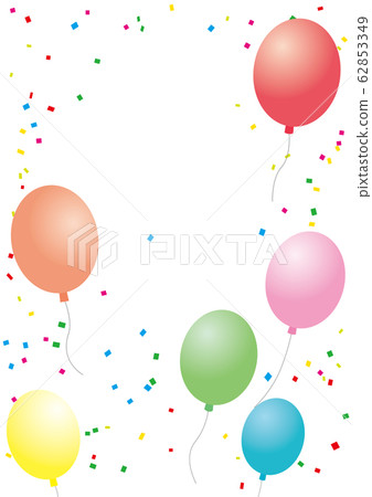 氣球和五彩紙屑的背景插圖 氣球和五彩紙屑的背景插圖 62853349