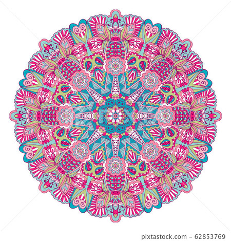 Abstract mandala floral design colorful ornament stylish element Abstract mandala floral design colorful ornament stylish element 62853769