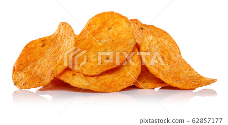 Heap of corn chips isolated on white 62857177