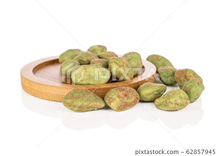 Green wasabi peanut isolated on white Green wasabi peanut isolated on white 62857945