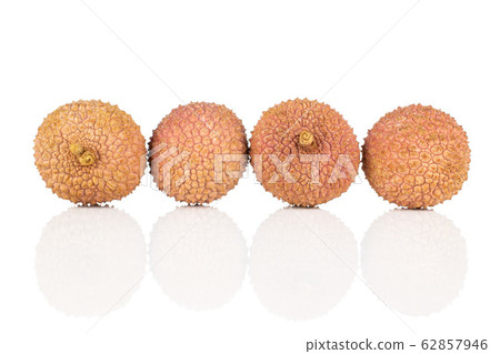 Fresh lychee fruit isolated on white Fresh lychee fruit isolated on white 62857946