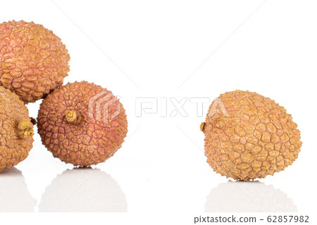 Fresh lychee fruit isolated on white Fresh lychee fruit isolated on white 62857982