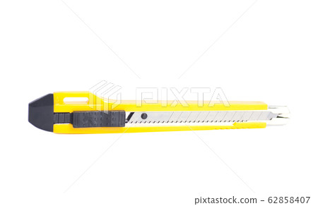 yellow cutter isolated on white background yellow cutter isolated on white background 62858407