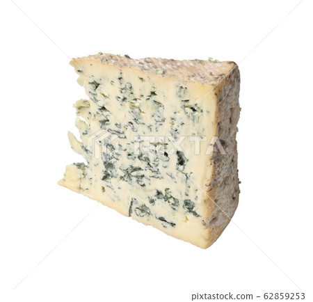 Piece of Blue Mold Cheese on White Background Piece of Blue Mold Cheese on White Background 62859253