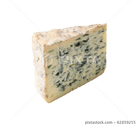 Piece of Blue Mold Cheese on White Background Piece of Blue Mold Cheese on White Background 62859255