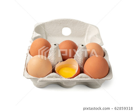 Egg Box with Chicken Eggs, Carton Pack or Egg 62859318