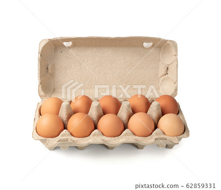 Egg Box with Chicken Eggs, Carton Pack or Egg 62859331