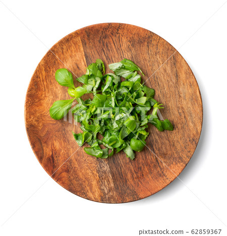 Fresh Green Chopped Basil Leaves Isolated on White 62859367