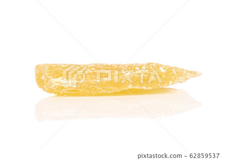 Dried yellow pineapple isolated on white 62859537