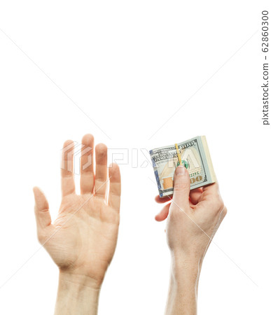 Hand with us dollars cash money and empty hand 62860300