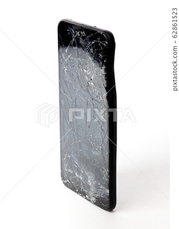 Broken mobile smart phone isolated on white 62861523