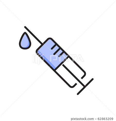 Syringe icon vector. Injection of a patient or 62863209