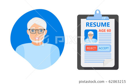 Recruitment ageism concept vector. HR agency age Recruitment ageism concept vector. HR agency age 62863215