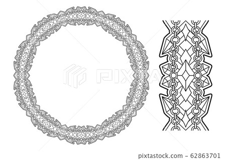 Black and white wreath with crystals and chain 62863701