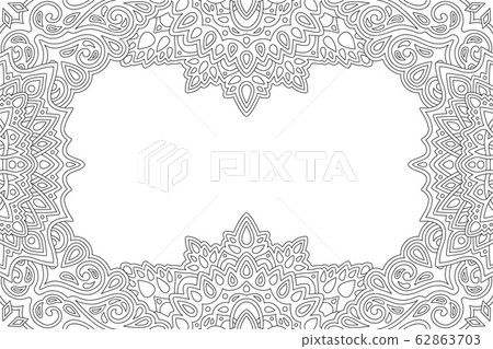 Art for coloring book page with vintage border 62863703