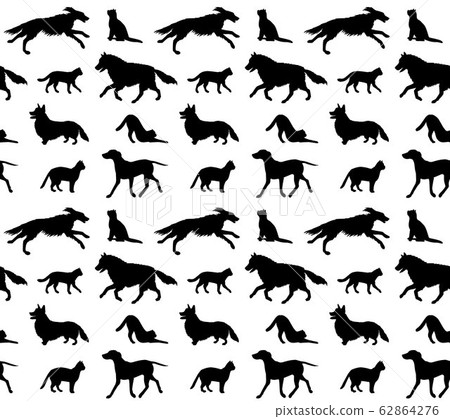 Detailed dog and cat combined profile silhouette, simple icon isolated on  white Stock Vector Image & Art - Alamy