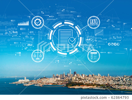 Compliance concept with San Francisco 62864793