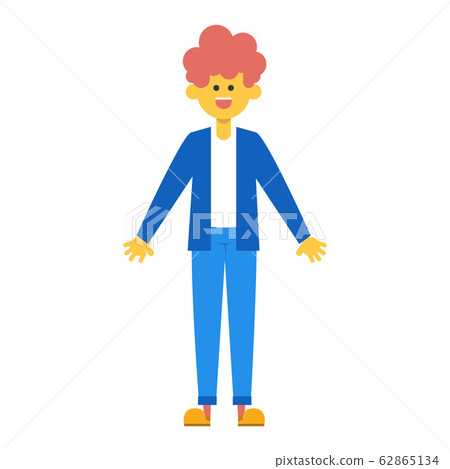 Funny and cute boy in casual clothing vector Funny and cute boy in casual clothing vector 62865134