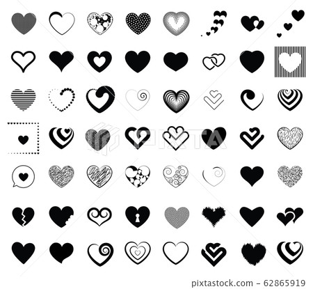 Black and white vector heart icon isolated on - Stock Illustration ...