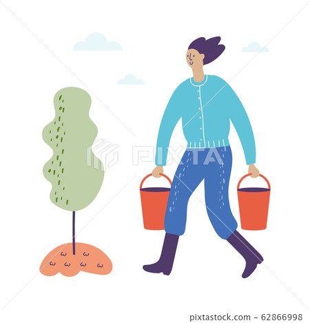 man works in the garden vector illustration man works in the garden vector illustration 62866998
