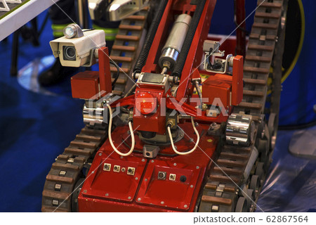 Combat mine clearance robot with caterpilar. Smart 62867564