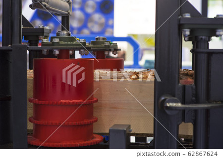 Milling a wooden board. Processing of wood panels 62867624