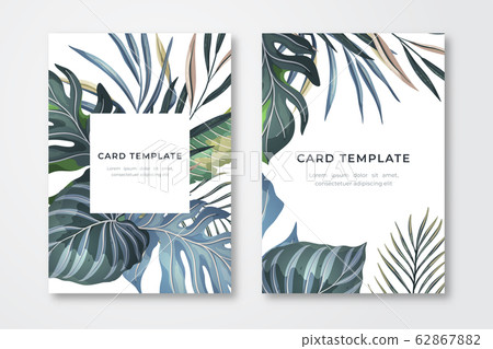 Tropical Leaves Card Template 62867882