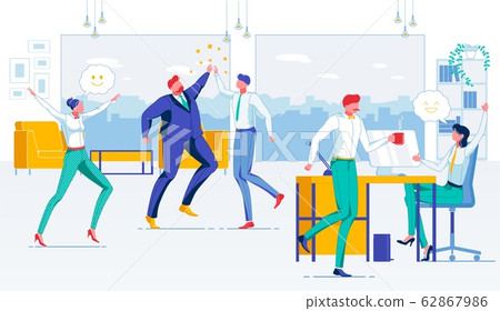 Successful Friendly Team Flat Vector Illustration Successful Friendly Team Flat Vector Illustration 62867986