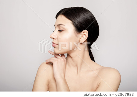 Cute Fresh Brunette With Naked Shoulders Posing Cute Fresh Brunette With Naked Shoulders Posing 62867988