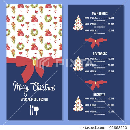 Festive Restaurant Menu for Christmas Holidays Festive Restaurant Menu for Christmas Holidays 62868320