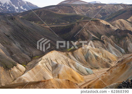 Landmannalaugar Colorful mountains on the Laugavegur hiking trail. Iceland. The combination of Landmannalaugar Colorful mountains on the Laugavegur hiking trail. Iceland. The combination of 62868390