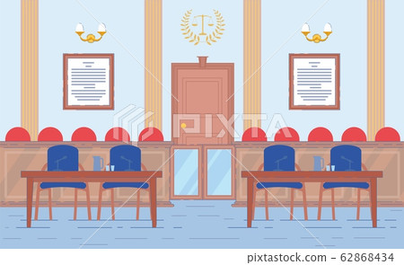 Courthouse Room with Prosecutor and Lawyer Place. 62868434