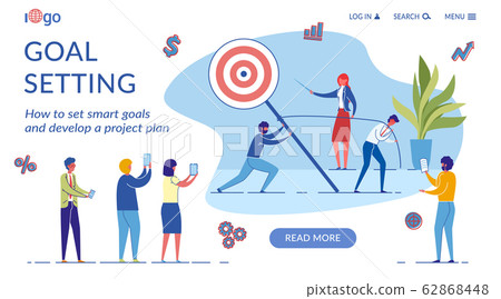 Goal Setting Flat Vector Landing Page Template 62868448