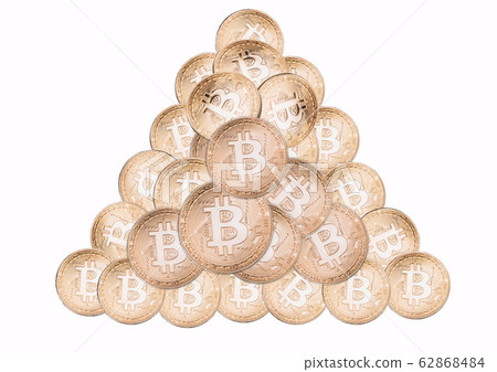 Pyramid of gold bitcoin 62868484