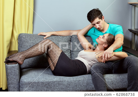 Young man and woman on a romantic date. Young man and woman on a romantic date. 62868738