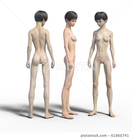 Female pose collection @ perming3DCG illustration material 62868741
