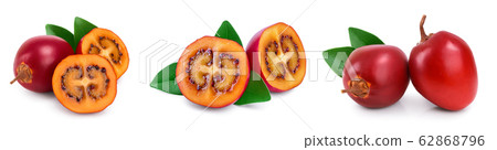 Fresh tamarillo fruit with leaves isolated on white background, Set or collection Fresh tamarillo fruit with leaves isolated on white background, Set or collection 62868796