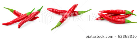 red hot chili peppers isolated on white background. Set or collection red hot chili peppers isolated on white background. Set or collection 62868810