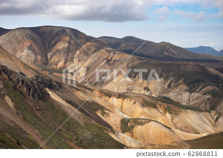 Landmannalaugar Colorful mountains on the Laugavegur hiking trail. Iceland. The combination of Landmannalaugar Colorful mountains on the Laugavegur hiking trail. Iceland. The combination of 62868811