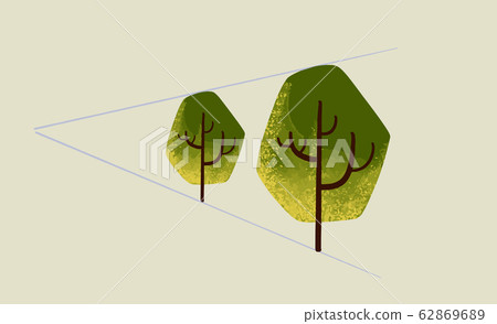 Trees in perspective with perspective lines - Stock Illustration ...